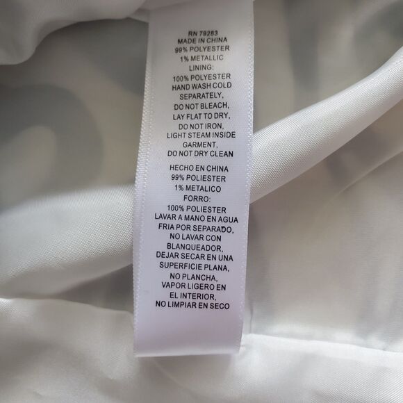 EUC Alex Evenings Shimmer Print Tie-Waist Wrap Blouse Sheer 3/4 Sleeve Sz LP - Picture 10 of 11